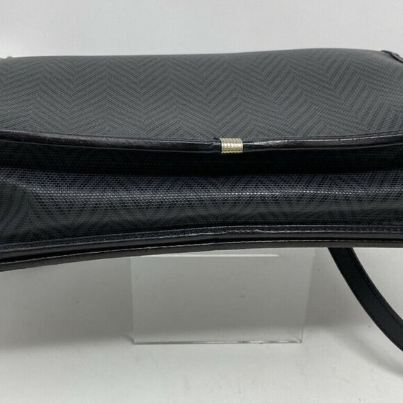 Mark Cross Gray Black Coated Logo Canvas Bag - Picture 9 of 12